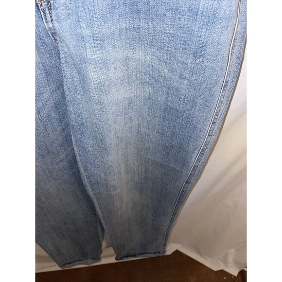 Seven7 Women’s Boyfriend Jeans Size 6 Blue Distressed Cuffed Hem Grunge - Picture 7 of 12